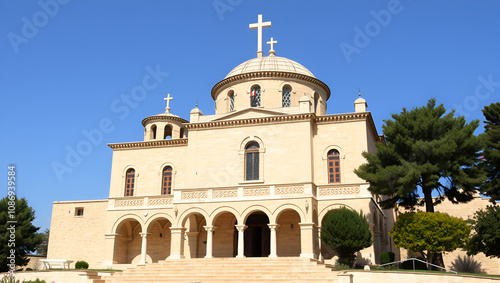 The upper part of the Stella Maris Monastery which is located on Mount Carmel in Haifa city in northern Israel