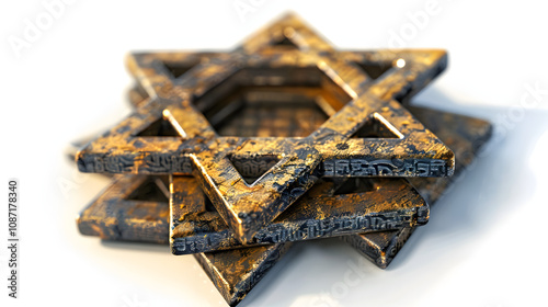 photo cinematic, symbolic imagery representing the themes of jewish faith, resilience, and restoration, high detail, 4k highlighted by white, png