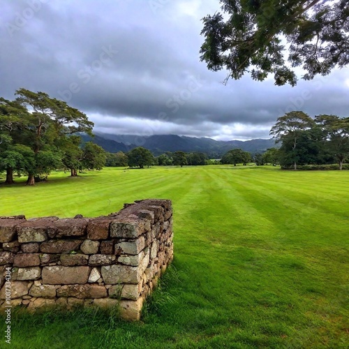 Invisible wall between countries creating a surreal boundary in the landscape dividing cultures and ideologies while remaining physically unseen