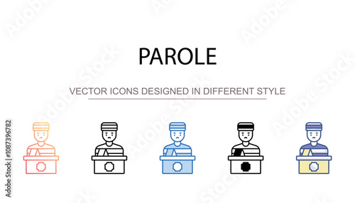 Parole icon design with white background stock illustration