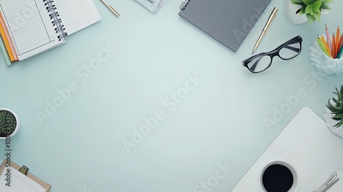 Organized business files on a light-colored office desk, isolated with space for additional text.