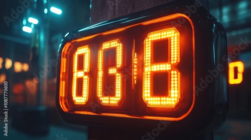 A digital timer displaying the number 1808 in a dimly lit industrial setting.