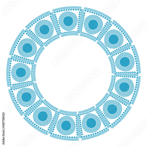 Round frame with Greek meander ornament