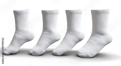 White Ankle Socks Mockup Various Orientations Plain Cotton Seamless Sports Socks Design Presentation