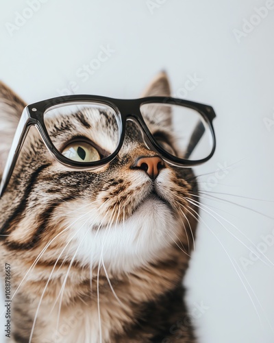 Süße Katze mit Brille