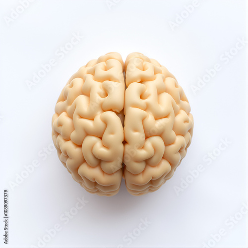 Human brain on a white background.