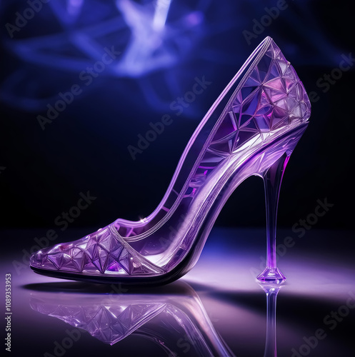 Women's Heel Shoe Made with Precious Purple Amethyst