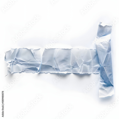 transparent adhesive tape or strip isolated with ripped paper remain with white shades, png