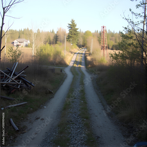 old road cut by another transversal that has been abandoned.