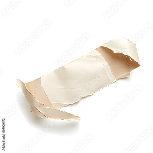 transparent adhesive tape or strip isolated with ripped paper remain with white shades, png