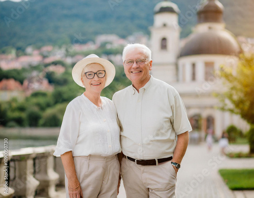 Zdjęcie pary seniorów z podróży