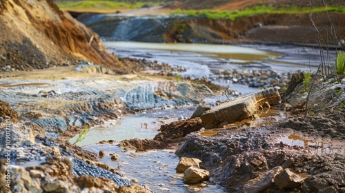 waste water from the mine to serve as a background.