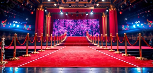 Red carpet spotlight illuminates the path to stage stardom