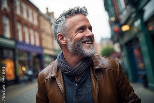 Handsome middle-aged man in the city centre of London