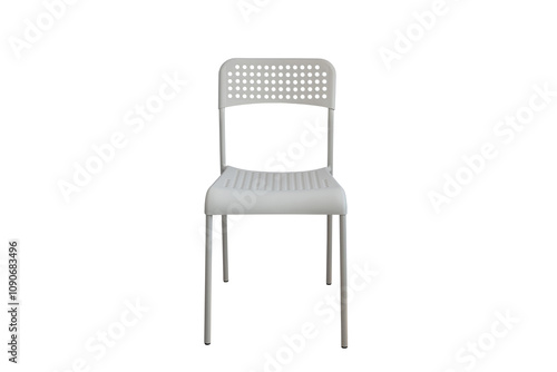 white chair isolated on white background. modern design plastic chair