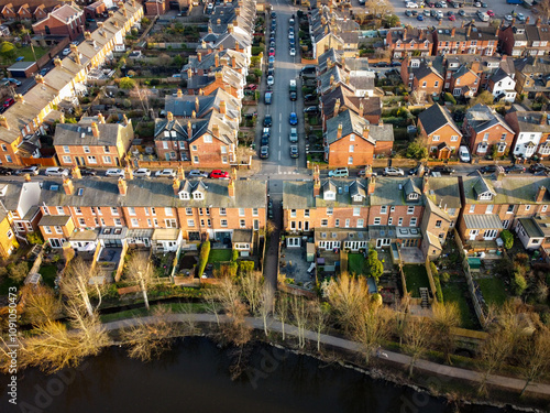 Dorking, Surrey- Aerial view of Dorking residential area. A market town in the Surrey Hills, south east England