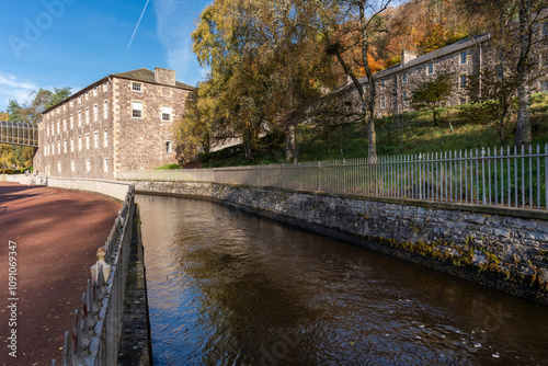 New Lanark is a Scottish village on the River Clyde. It was founded in 1786 by David Dale, who built the cotton mills and houses for the cotton mill workers.