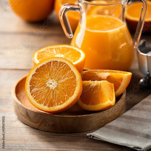 naranjas cortadas a la mitad preparadas y listas para comer escurriendo jugo