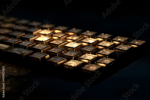 Illuminated Minimalistic Representation of Modern QWERTY Keyboard