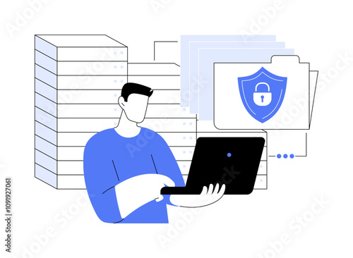 Big data security isolated cartoon vector illustrations.