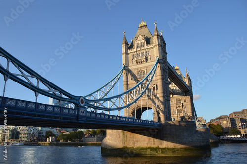 London, England, United Kingdom - October 2024: Tower Bridge is a bascule, suspension bridge built between 1886 and 1894. One of the prominent symbols of the United Kingdom.