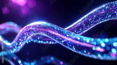 Macro close-up of DNA double helix, delicate strands with subtle blue and purple light effects, intricate details, futuristic science theme