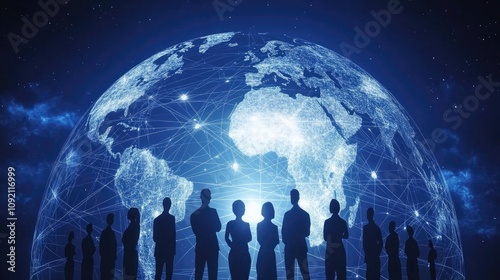 Global Network: Professionals Connect Across Continents Digitally, Fostering Collaboration Worldwide Efficiently