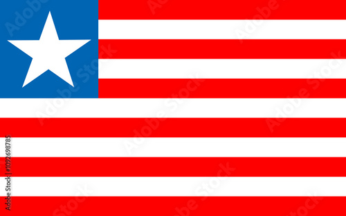 national flag of Liberia in the original size,colours and proportions