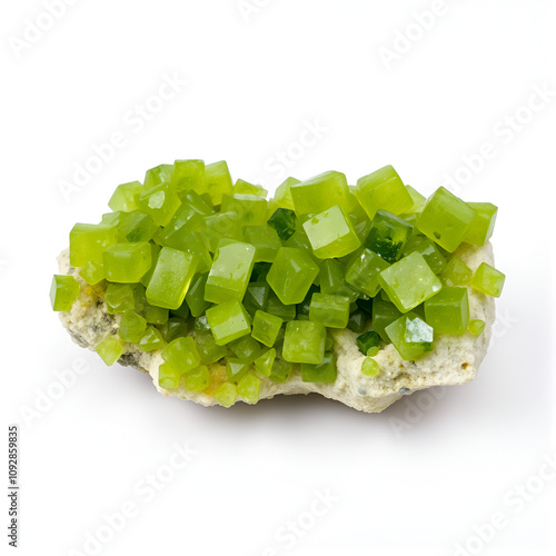 Vesuvianite Mineral Crystal on Clean White Background