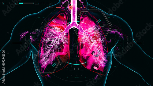 copd lung disease, chronic obstructive pulmonary disorder concept 3d rendering 