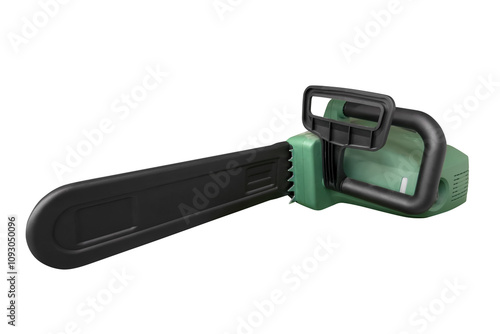 chainsaw with blade cover isolated on white background