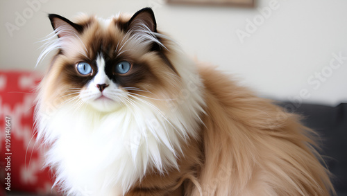 Ragdoll: Known for their large size and semi-long coat, Ragdolls have a docile temperament and often go limp when picked up, making them incredibly relaxed and affectionate.