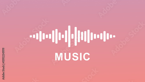 music listening background with sound track icon