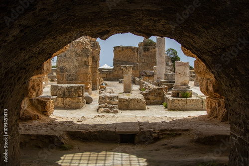 the tourist attraction of Antonio's Baths of Carthage in Tunis