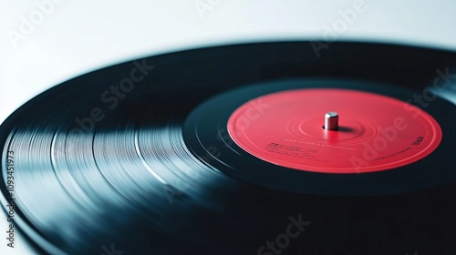 Long Play Vinyl record stereo music disc. Mono Phone analogue isolated on white background. This has clipping path