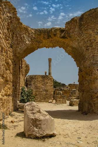 the tourist attraction of Antonio's Baths of Carthage in Tunis