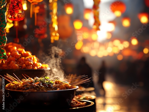 Savoring authentic asian street food vibrant market food photography bustling night culinary delights for all senses