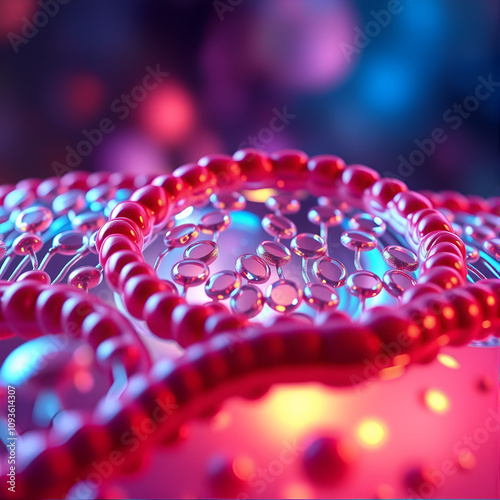 A realistic 3D rendered background of a cell membrane, showcasing intricate patterns of lipids and proteins and vibrant light reflections that add depth and sophistication.