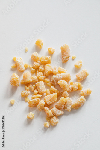 Frankincense resin on white background