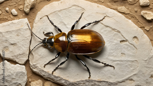 Beetles, ancient fossils, preserved in amber provide a glimpse into the distant past