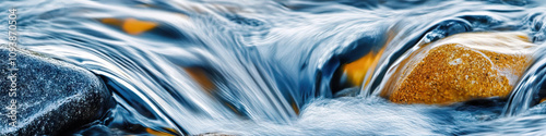 Water flowing over rocks, representing the unpredictability of creative thought.