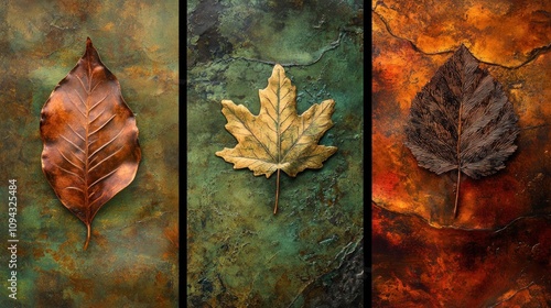 Autumnal Trilogy: A Study in Copper, Gold, and Bronze Leaves