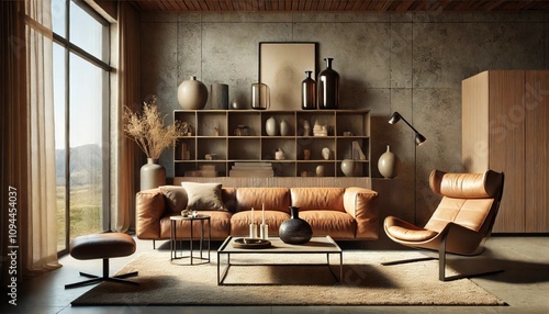 Modern Elegance: A Cozy Living Room in Warm Tones