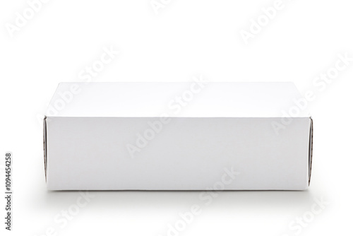 white cardboard box isolated on white background