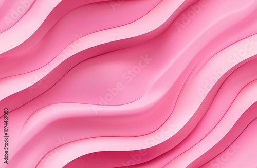 Motivo astratto composto da onde morbide e fluide di colore rosa. Le curve sembrano sovrapporsi creando un effetto tridimensionale e armonioso. 