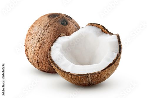 Coconuts isolated on white background