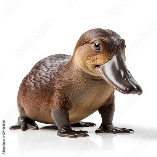 platypus on white background