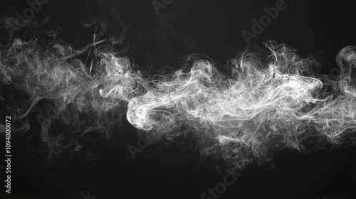 A thin thread of white smoke glides through the air, creating an elegant, fluid, and airy display against a deep and contrasting background.