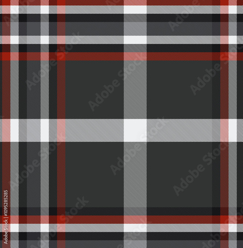 The textile print features a classic plaid pattern, also known as tartan, in a bold and striking color combination. Black pink with white background 