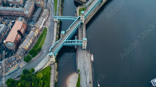 drone aerial view footage newcastle upon tyne city tyneside geordie north east england uk gateshead bridge highlighted by white, flat design, png